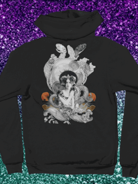 August Valentine Black Halo Graphic Hoodie Sweatshirt
