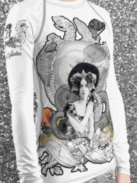 Black Halo Rash Guard Athletic Sporty August Valentine long sleeve shirt