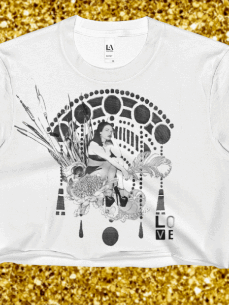 Womens "The Lover" Graphic Crop Top T August Valentine