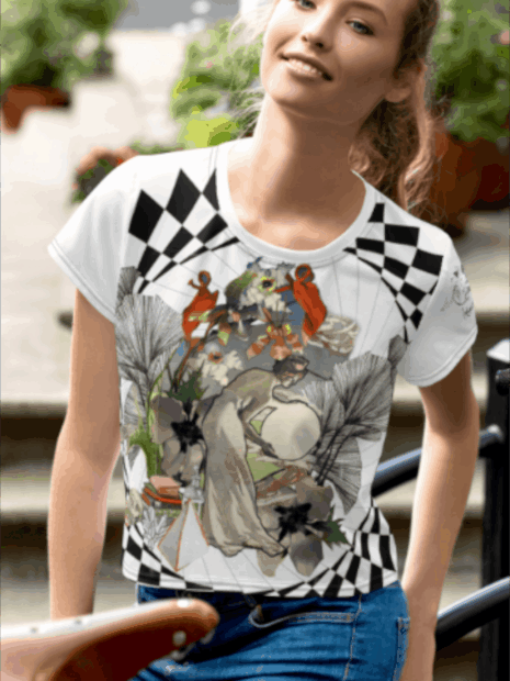 Winterland Graphic Crop T August Valentine Original Limited Edition Unique