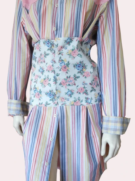 Pink Plaid Garden Button Up Shirt Dress