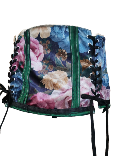 Velveteen Floral Corset Skirt